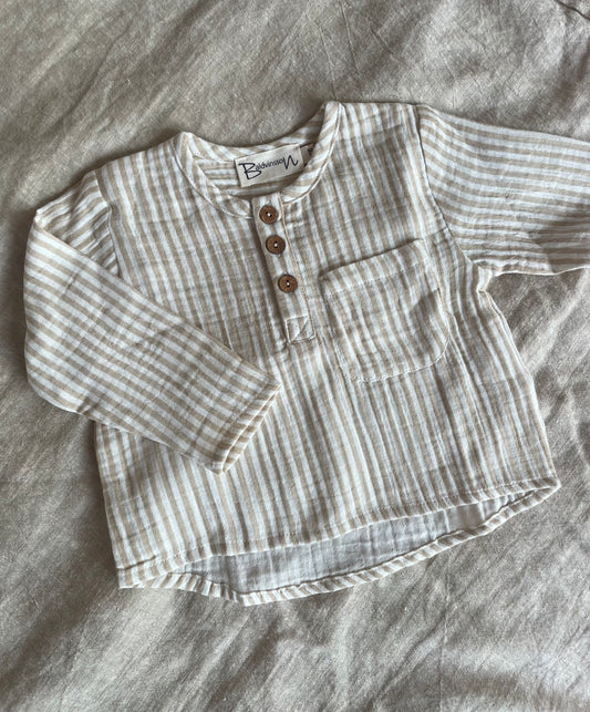 Shirt with caramelstripes